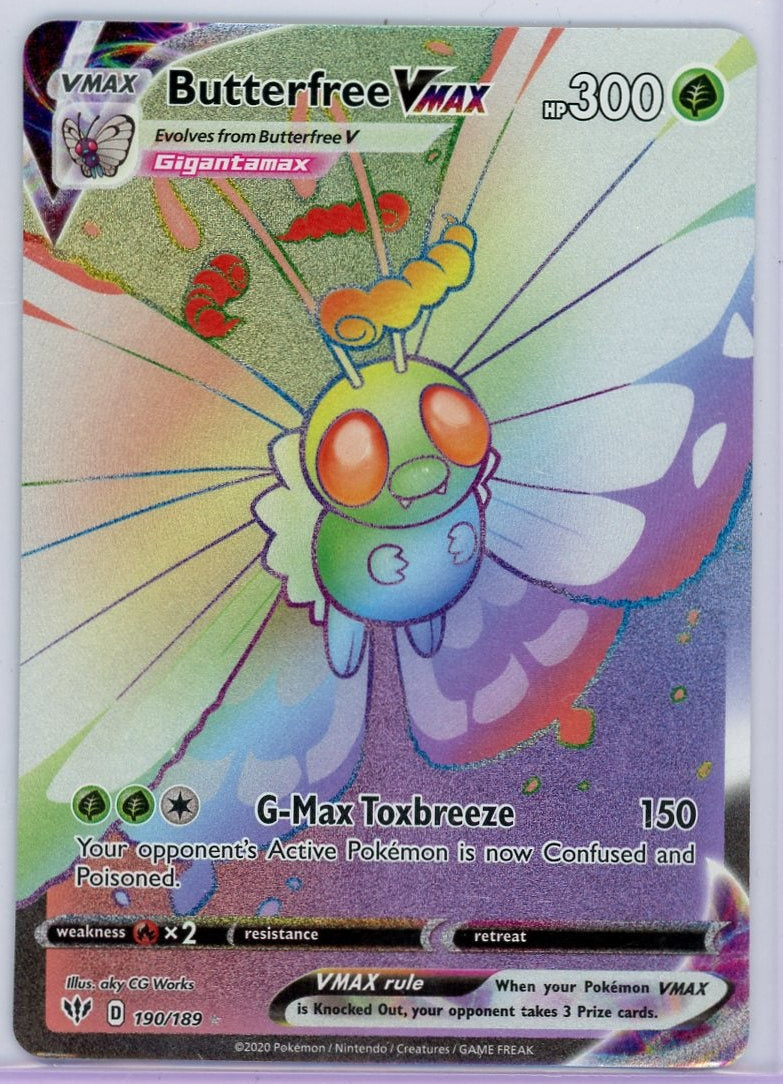 Butterfree VMAX Darkness Ablaze Secret Rare #190/189