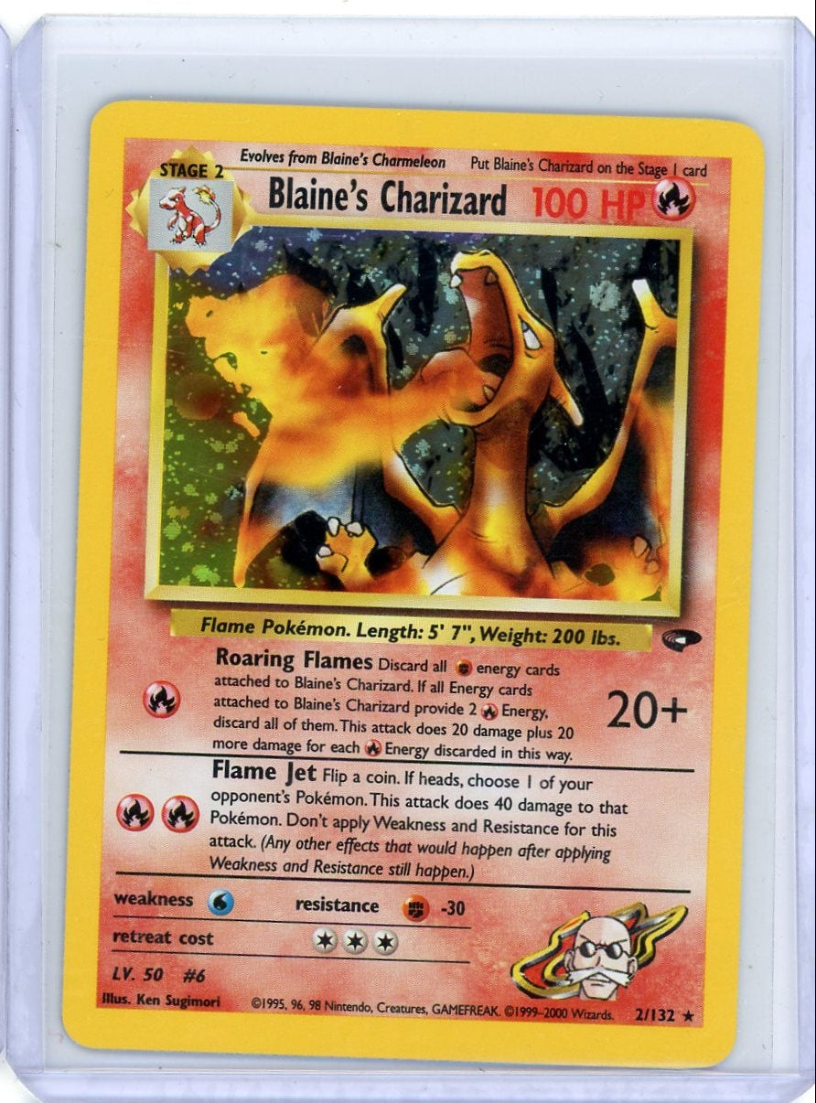 Blaine's Charizard Pokémon Gym Challenge Holo Rare #2/132 LP