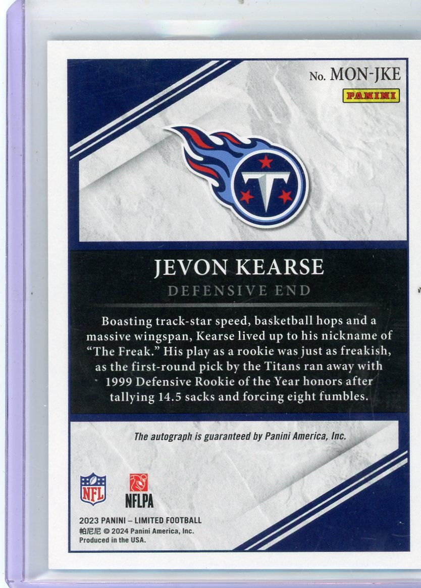 Jevon Kearse 2023 Panini Limited Limited Monikers 'The Freak' Emerald Spotlight Auto #'d 05/10