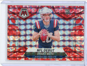 Drake Maye 2024 Panini Mosaic NFL Debut Red Camo Rookie