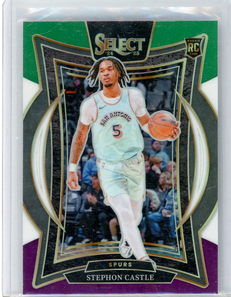 Stephon Castle 2024-25 Panini Select Concourse Green & Purple Prizm RC