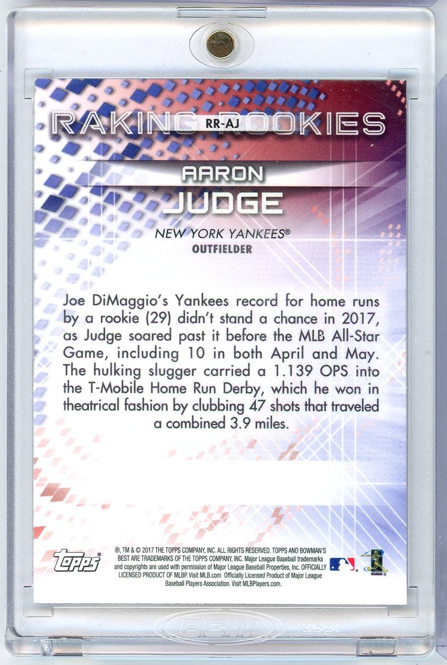 Aaron Judge 2017 Topps Chrome Raking Rookies refractor rookie card