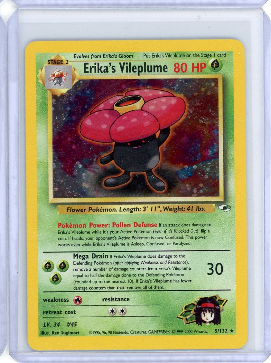 Erika's Vileplume Pokémon Gym Heroes Unlimited Holo Rare #5/132