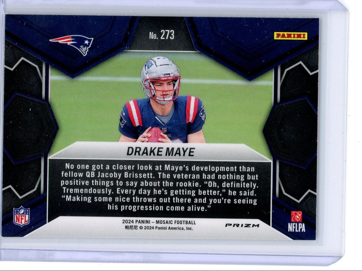 Drake Maye 2024 Panini Mosaic NFL Debut Red Camo Rookie