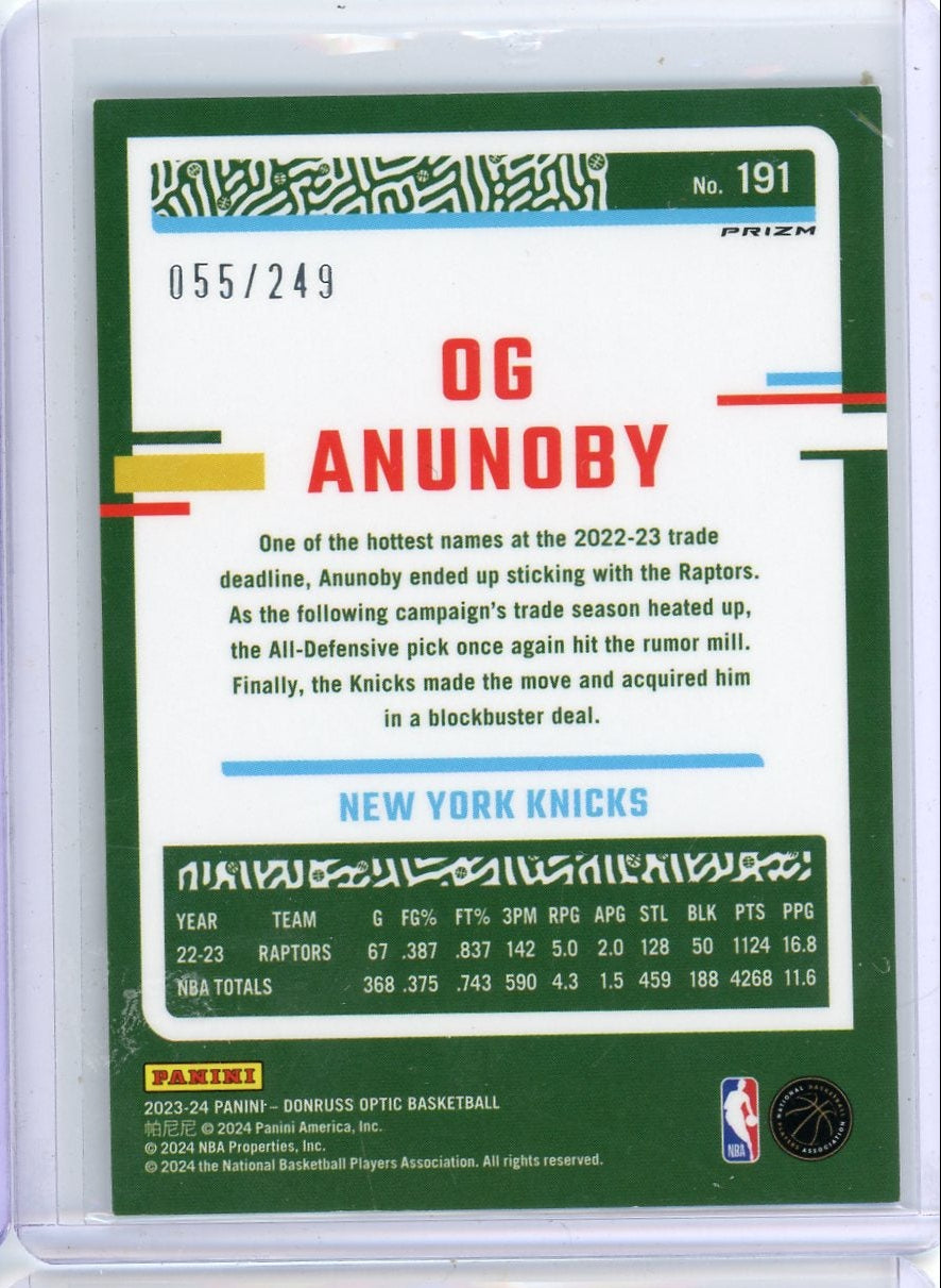 OG Anunoby 2023-24 Panini Donruss Optic Scope #'d 055/249