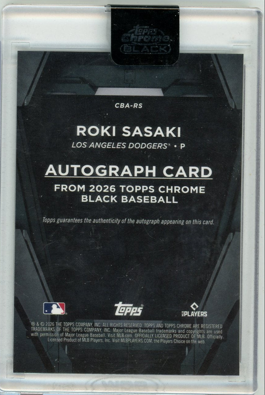 Roki Sasaki 2026 Topps Chrome Black autograph green #'d 18/99