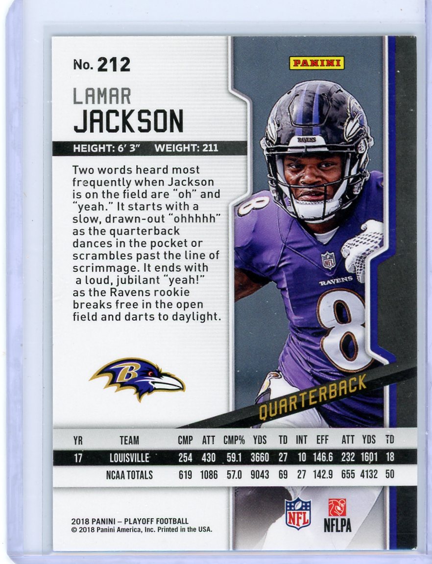 Lamar Jackson 2018 Panini Playoff Goal Line RC