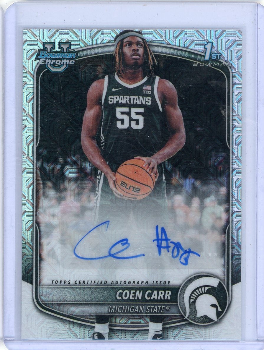Coen Carr 2025-26 1st Bowman Chrome Mojo autograph