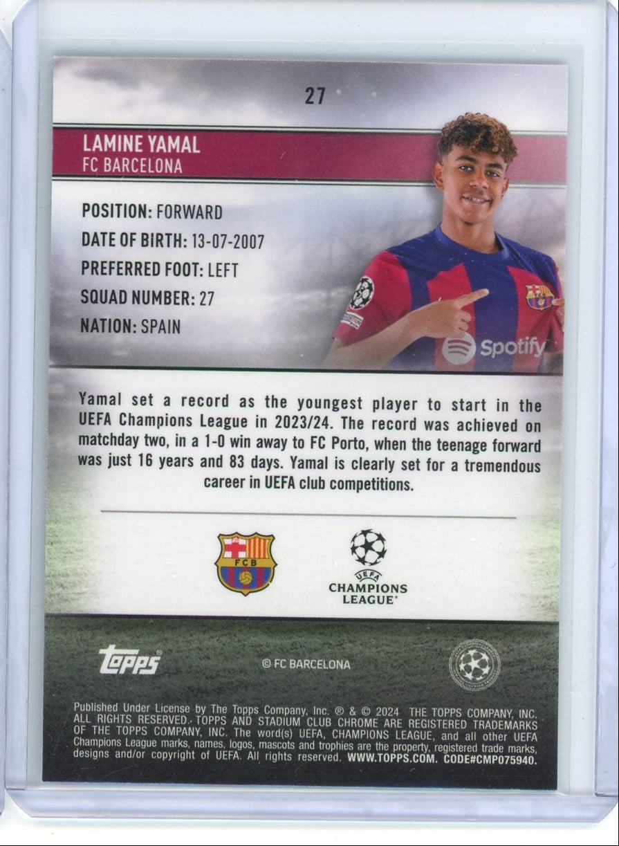 Lamine Yamal 2023 Topps Stadium Club Chrome Rookie #27