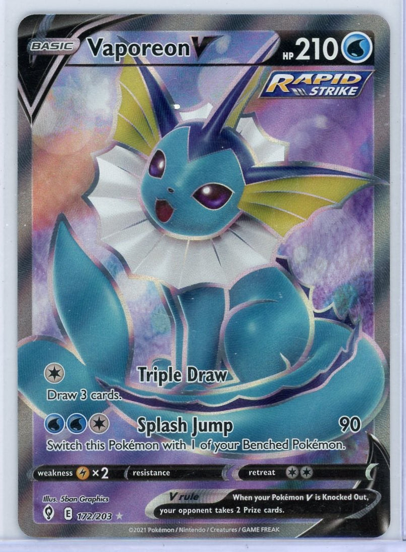 Vaporeon V Pokémon Evolving Skies Full Art #172/203