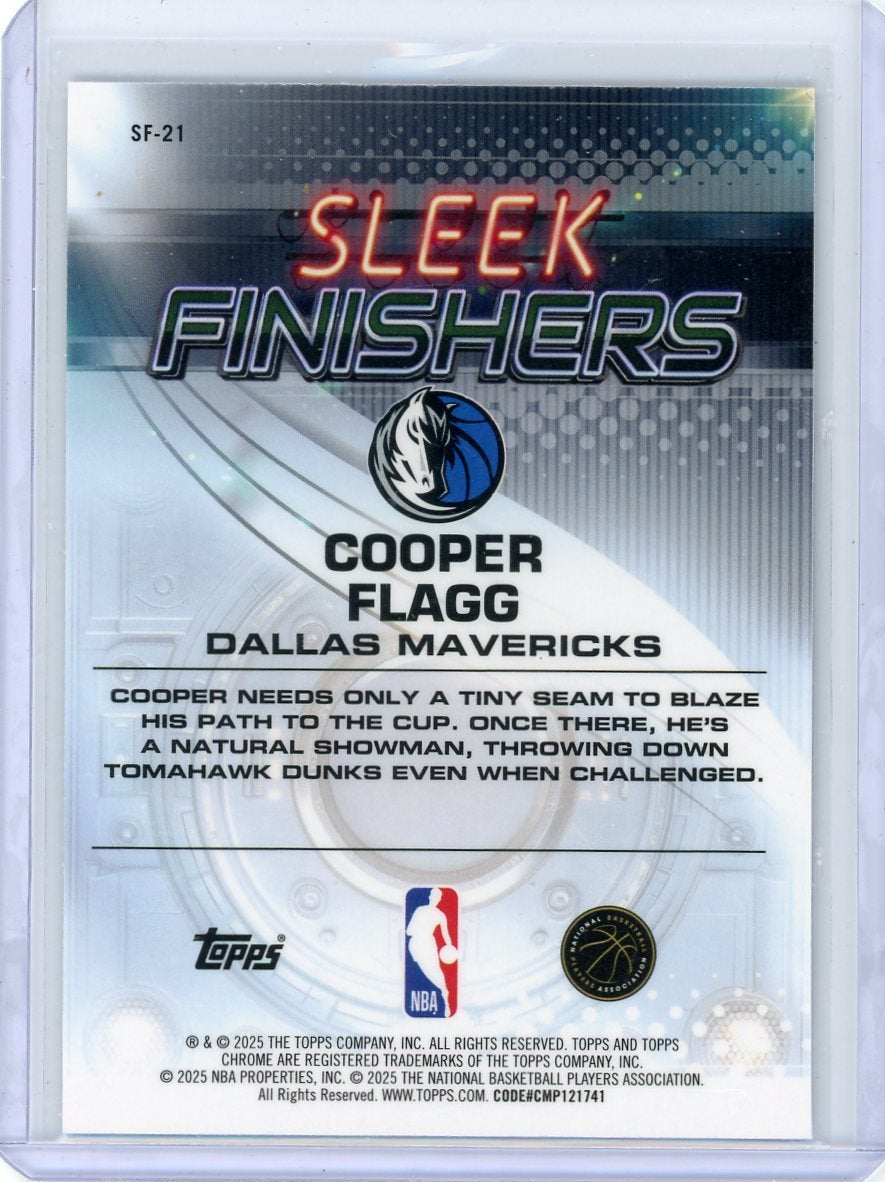 Cooper Flagg 2025-26 Topps Chrome Sleek Finishers rookie card