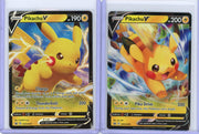 Pikachu V 2021 Pokemon Black Star Promo 2-card lot #SWSH061 + SWSH285