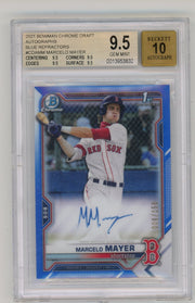 Marcelo Mayer 2021 Bowman Chrome Draft 1st Bowman Auto Blue #’d 006/150 BGS 9.5