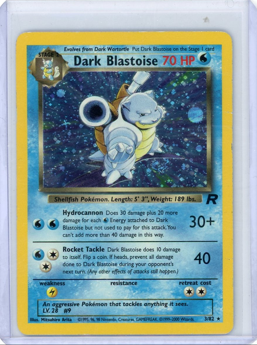 Dark Blastoise Pokémon Team Rocket Unlimited Holo Rare #3/82 DMG