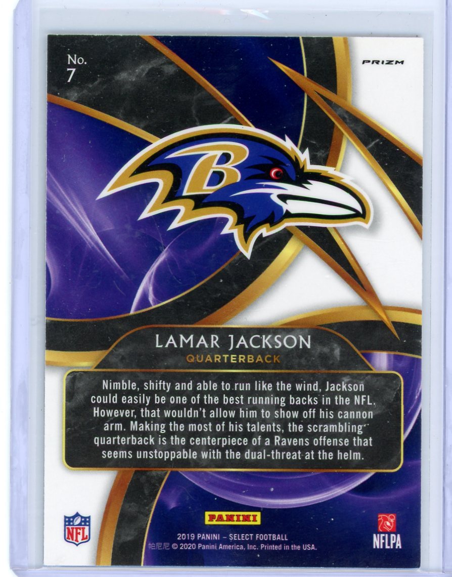 Lamar Jackson 2019 Panini Select Sensations Silver Prizm