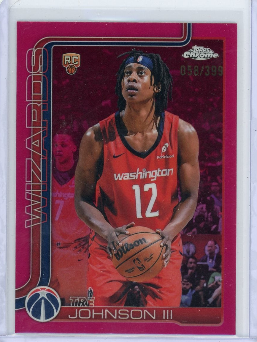 Tre Johnson III 2025-26 Topps Chrome Magenta refractor rookie card #'d 058/399