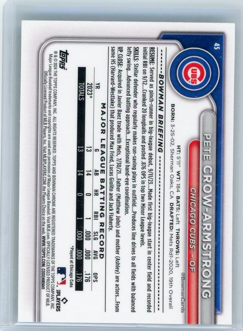 Pete Crow-Armstrong 2024 Bowman Chrome Aqua Raywave 