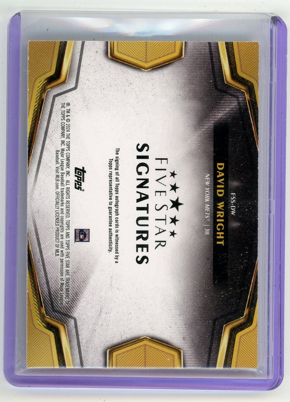 David Wright 2024 Topps Five Star Signatures Auto #'d 08/20