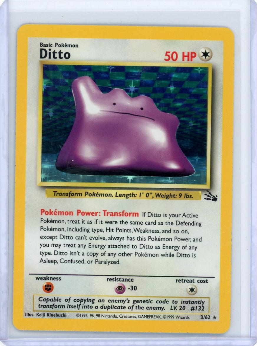 Ditto Pokémon Fossil Unlimited Holo Rare #3/62 LP – Piece Of The Game