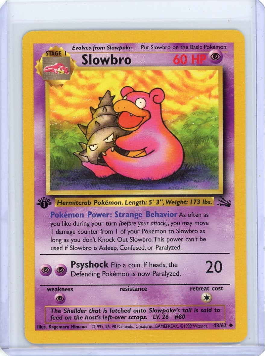 Slowbro 1999 Pokemon Fossil 1st Edition non-holo #43/62