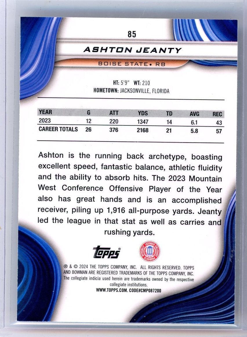 Ashton Jeanty 2024 Bowman U Best #'d 38/50 GOLD