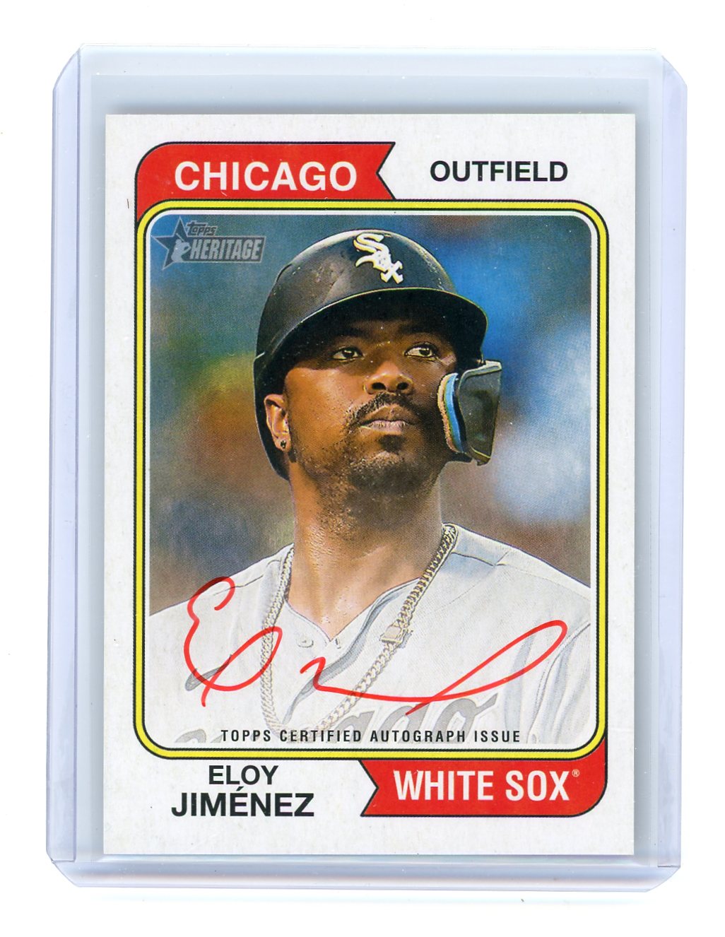 Eloy Jimenez 2023 Topps Heritage red ink autograph #'d 45/74