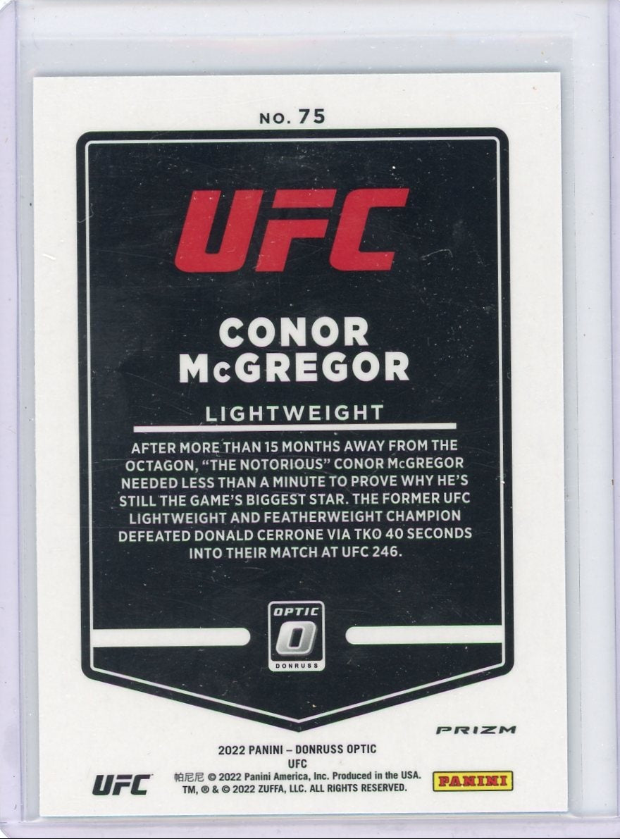 Conor McGregor 2022 Panini Donruss Optic Purple prizm