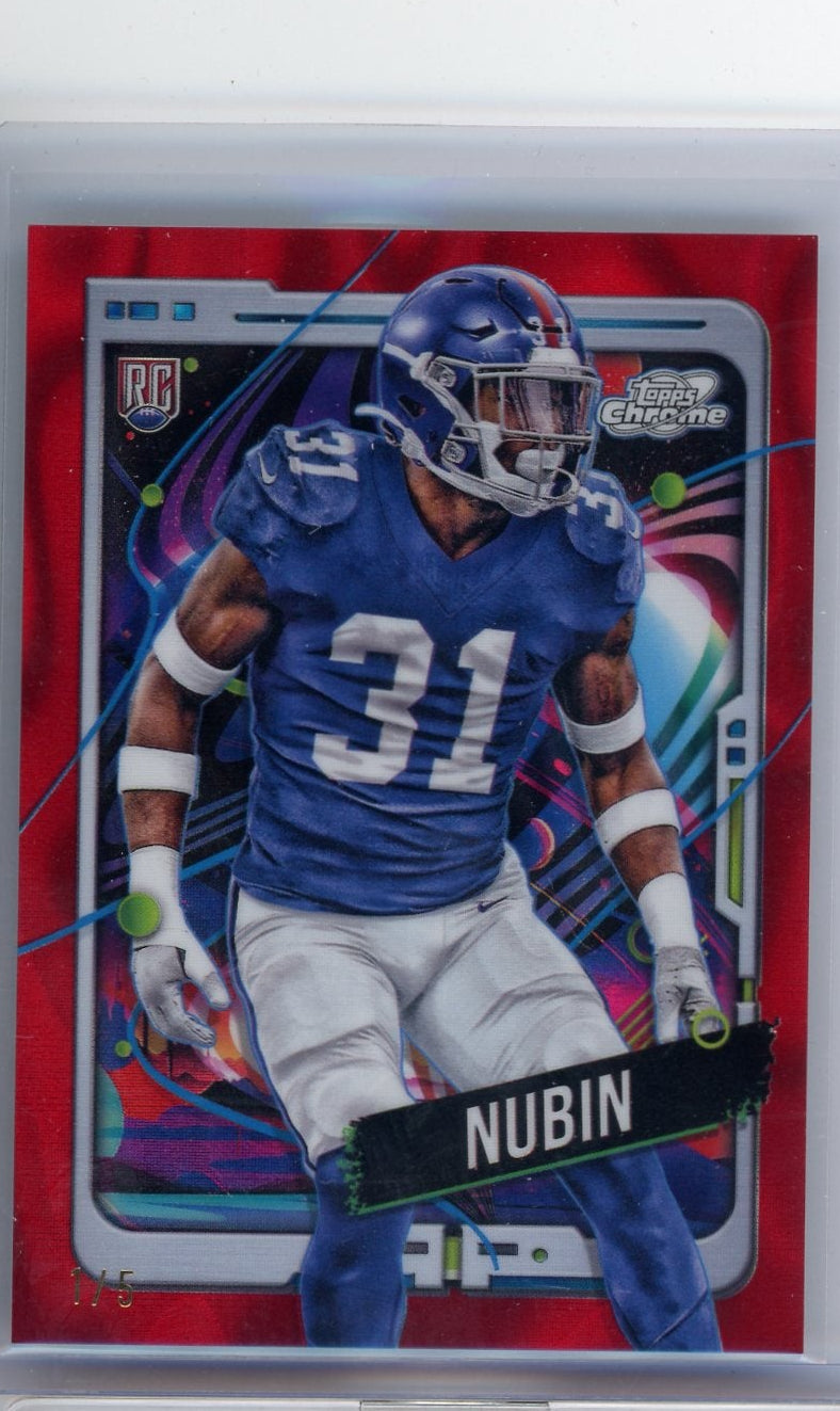Tyler Nubin 2024 Topps Chrome Cosmic red flare refractor rookie card #'d 1/5