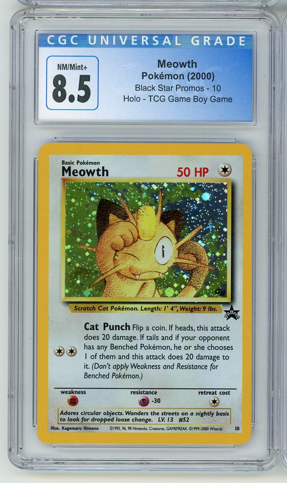Meowth 2000 Pokemon Black Star Promo #10 Holo CGC 8.5
