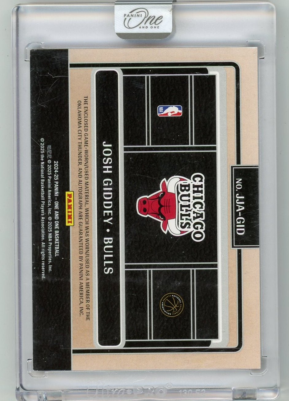 Josh Giddey 2024-25 Panini One and One Jumbo Jersey Autograph Blue #'d 10/49