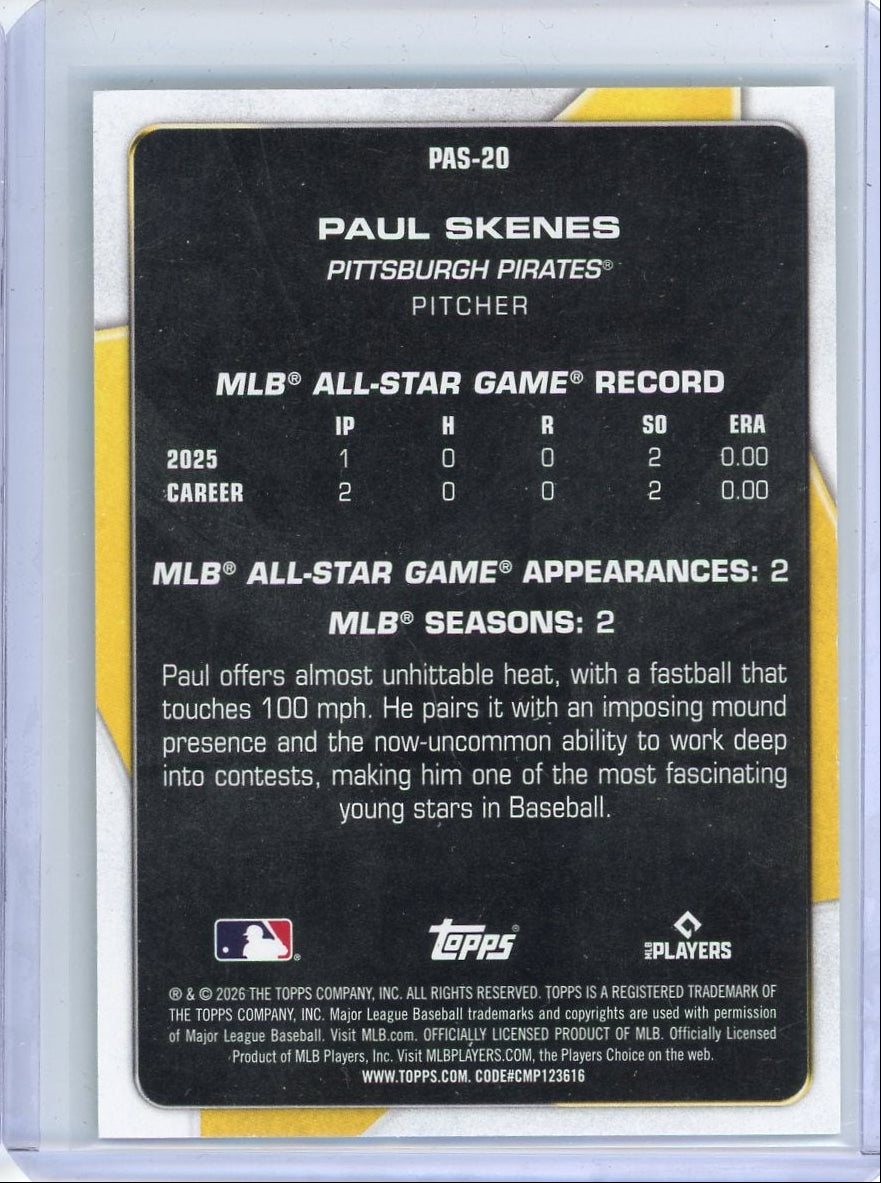 Paul Skenes 2026 Topps Perennial All-Stars green #'d 40/99