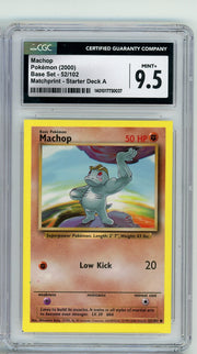 Machop 2000 Pokemon Base Set Matchprint - Starter Deck A #52/102 CGC 9.5