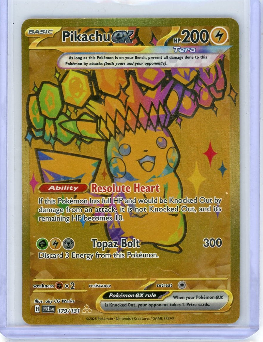 Pikachu ex Pokémon Prismatic Evolutions Gold Hyper Rare #179/131