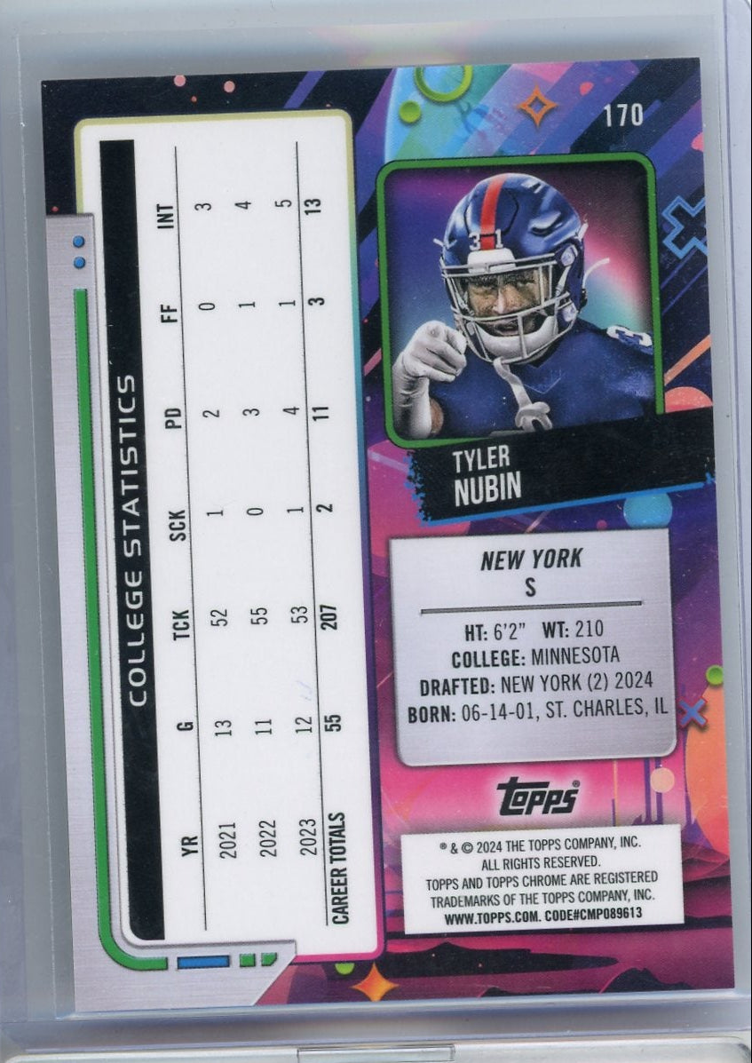 Tyler Nubin 2024 Topps Chrome Cosmic red flare refractor rookie card #'d 1/5