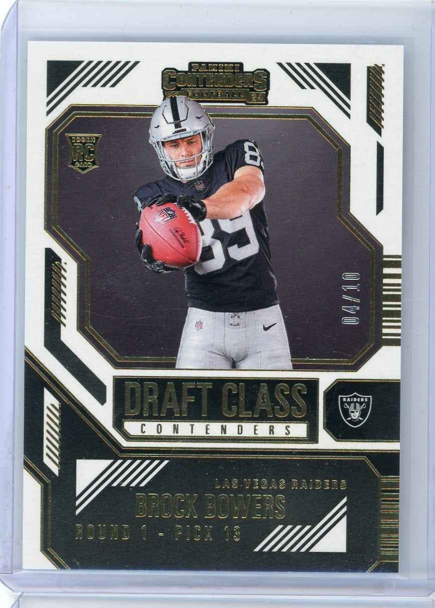 Brock Bowers 2024 Panini Contenders Draft Class gold rookie card #'d 04/10
