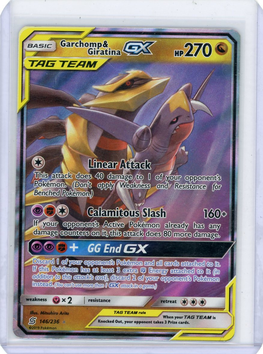 Garchomp & Giratina GX Pokémon Unified Minds Ultra Rare Tag Team #146/236