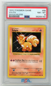 Vulpix 1999 Pokemon Base Set Shadowless #68/102 PSA 8