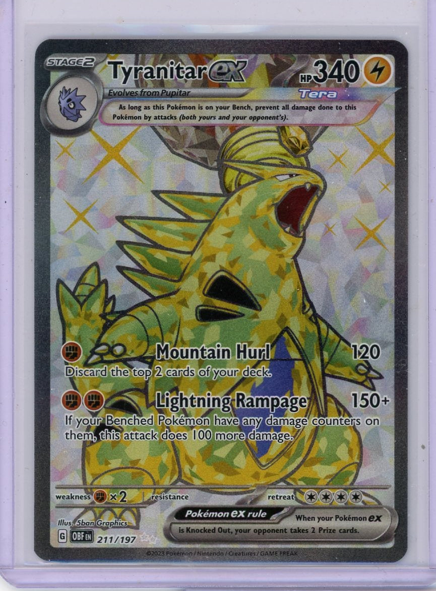Tyranitar ex Pokémon Obsidian Flames Ultra Rare #211/197