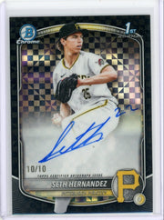 Seth Hernandez 2025 Bowman Draft 1st Bowman Black X-Fractor Autograph #'d 10/10