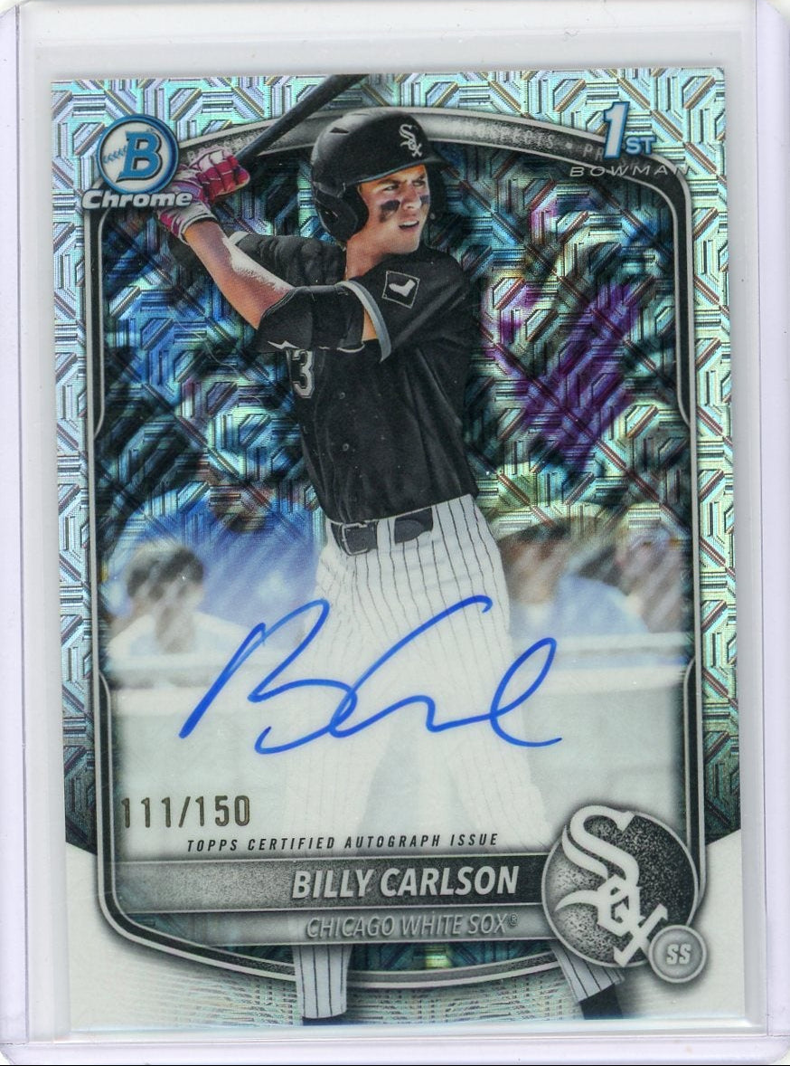 Billy Carlson 2025 Bowman Draft 1st Bowman Mojo Autograph #'d 111/150