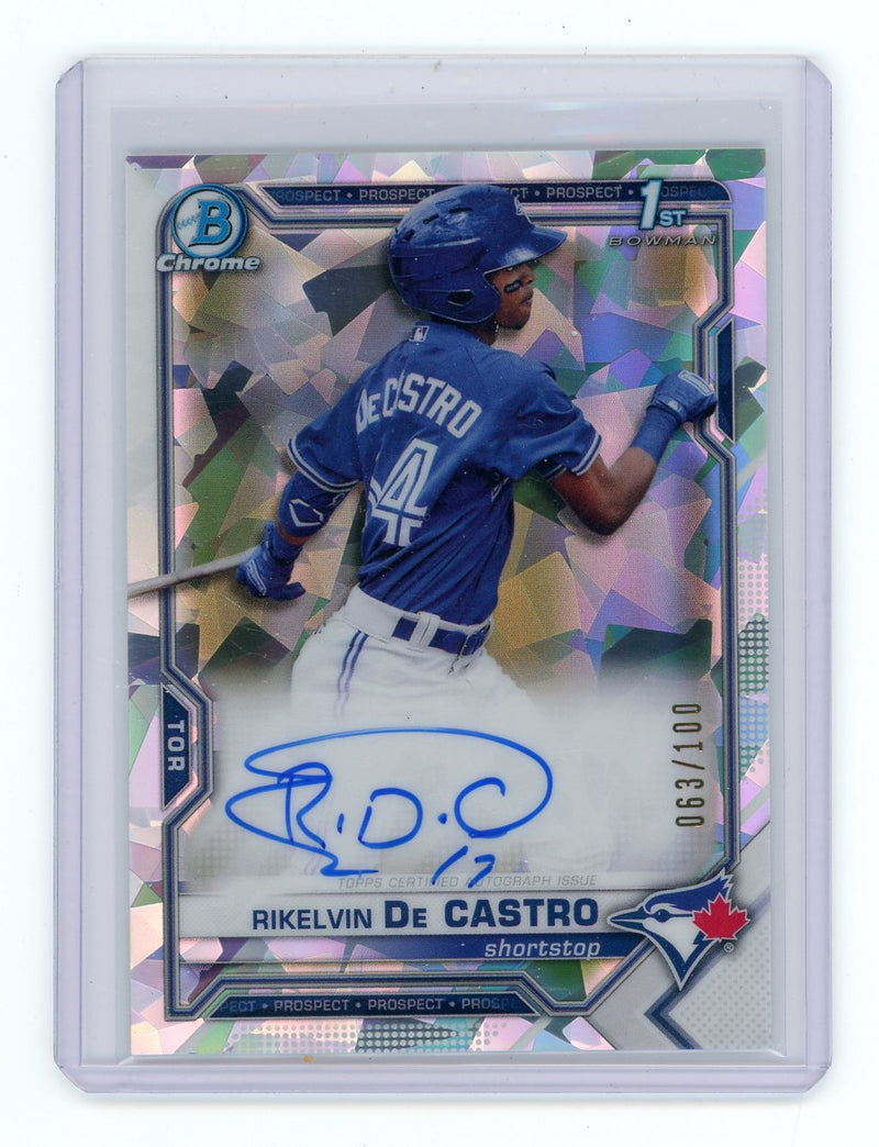 Rikelvin De Castro 2021 1st Bowman Chrome atomic refractor autograph 