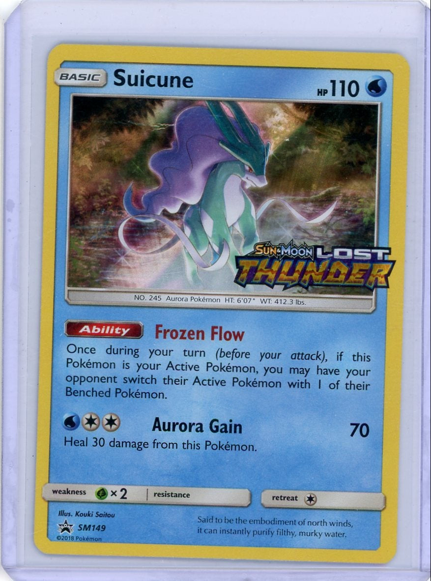 Suicune 2018 Pokemon Sun & Moon Lost Thunder Black Star Promo #SM149 DMG