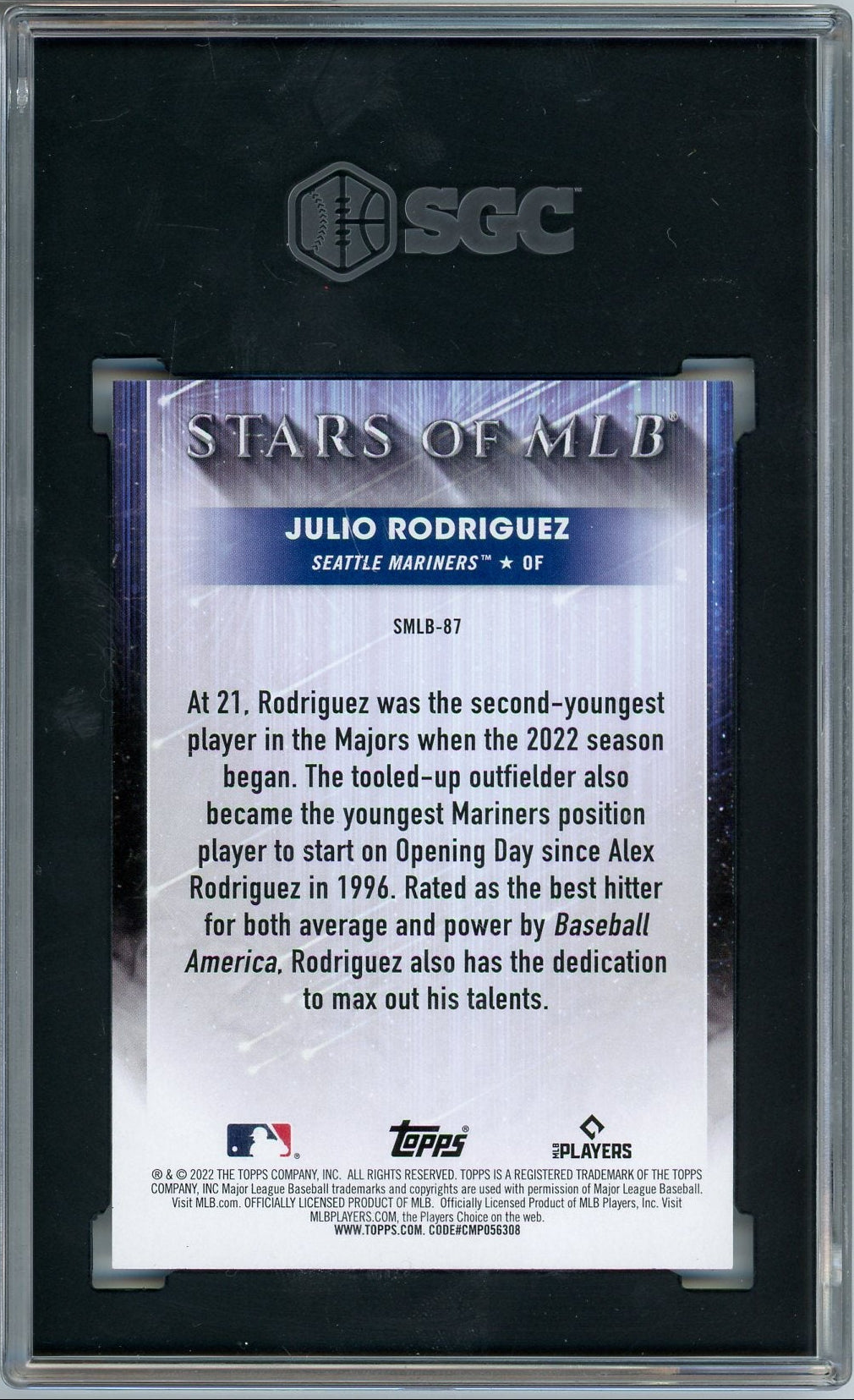 Julio Rodriguez 2022 Topps Update Stars of MLB SGC 10