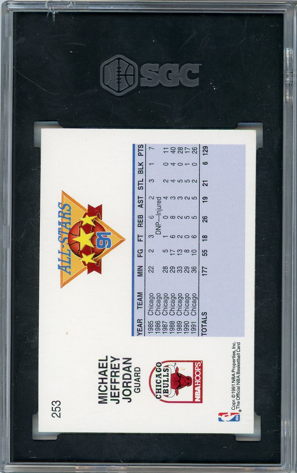 Michael Jordan 1991-92 NBA Hoops All-Star SGC 8