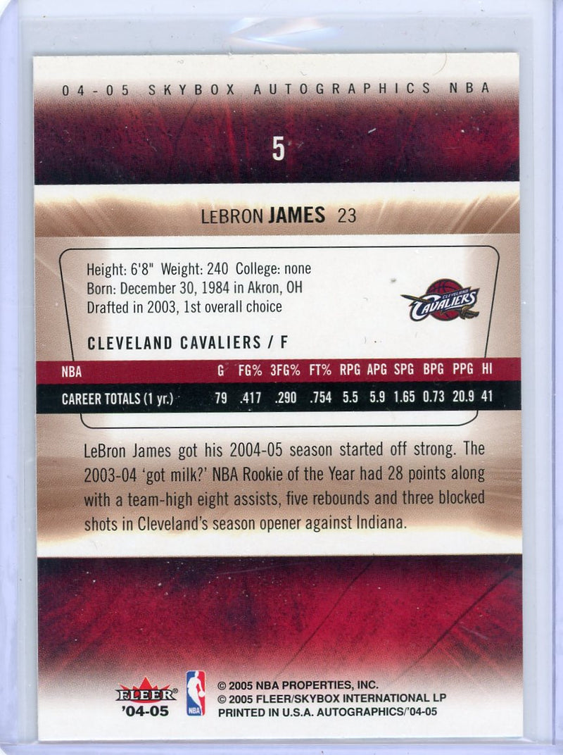 LeBron James 2004-05 Fleer Skybox Autographics (Not a true auto)