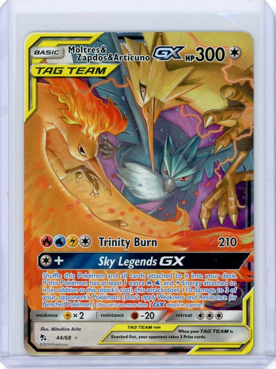 Moltres Zapdos Articuno GX Tag Team Full-Art 2019 Pokemon Hidden Fates #44/68