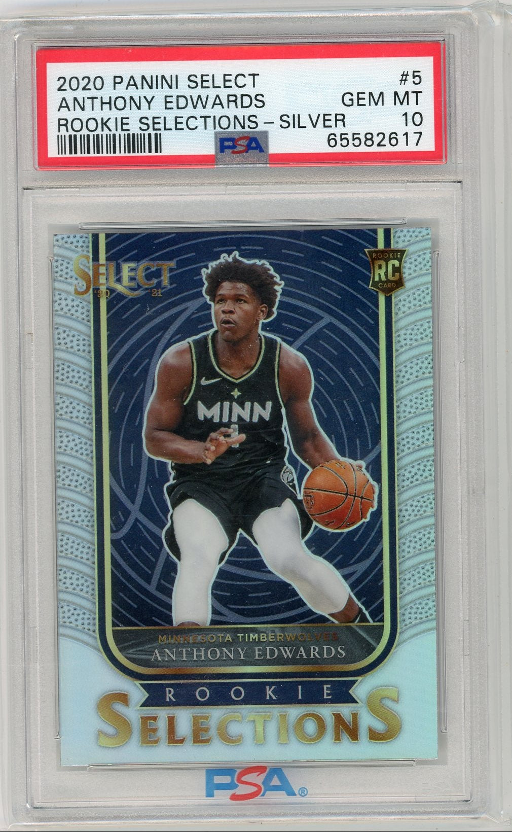 Anthony Edwards 2020 Panini Select Rookie Selections Silver PSA 10