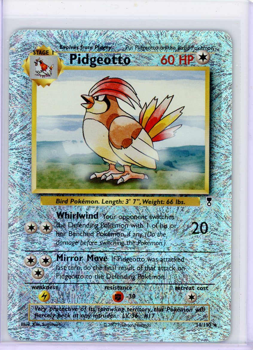 Pidgeotto 2002 Pokemon Legendary Collection reverse foil #34/110 DMG