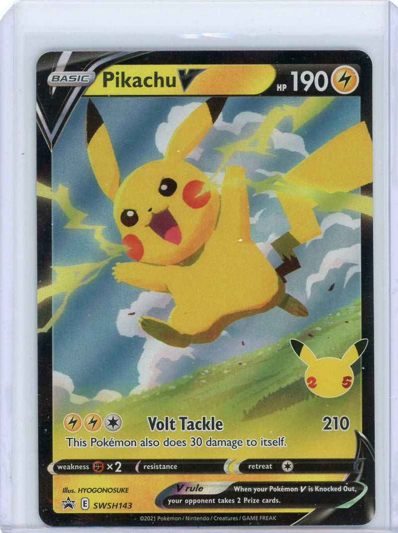 Pikachu V 2021 Pokémon Celebrations Black Star Promo SWSH143