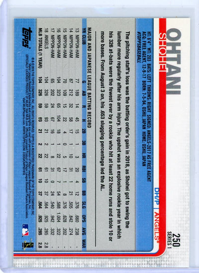 Shohei Ohtani 2019 Topps All-Star Rookie Cup #250